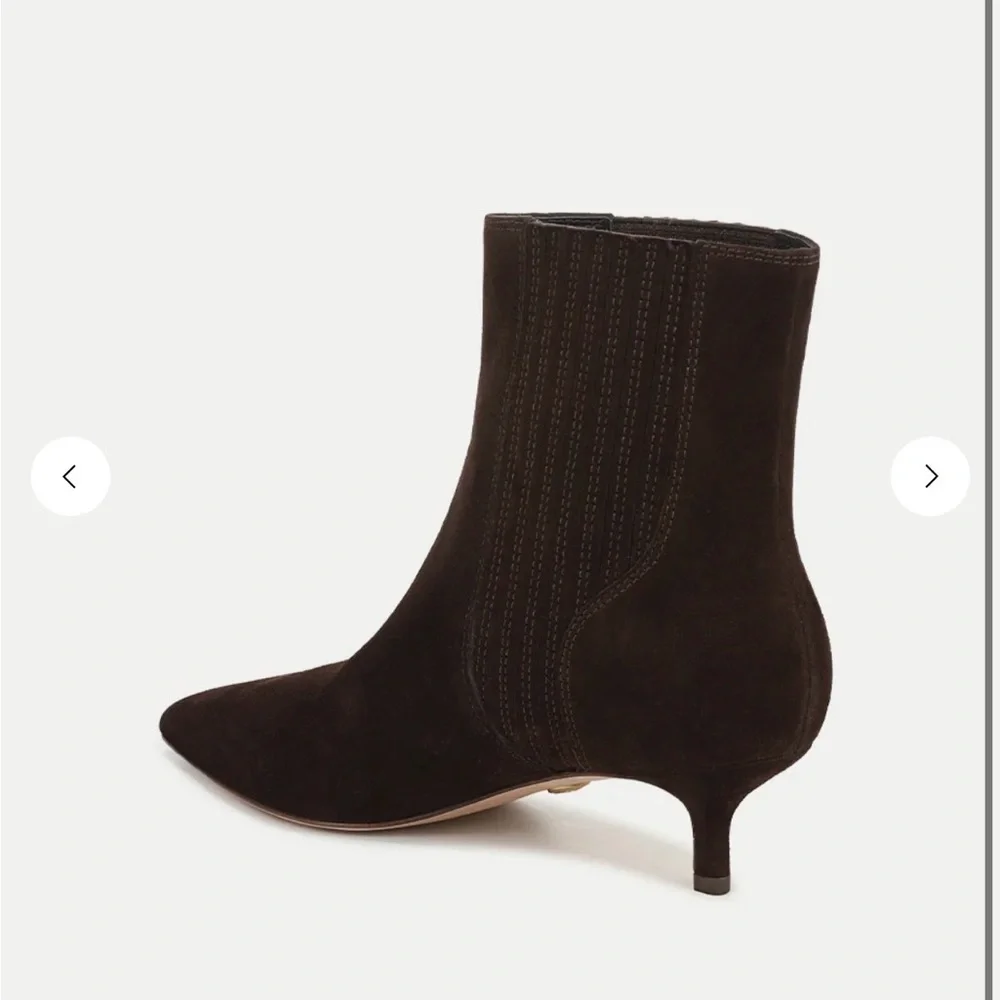 Veronica Beard Dark Brown Suede Ankle Booties - Picture 2 of 2